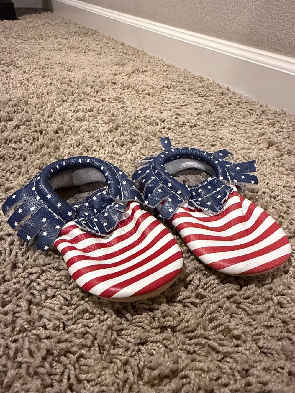 Freshly Picked Baby Soft Soles - Red, White & Navy Stars